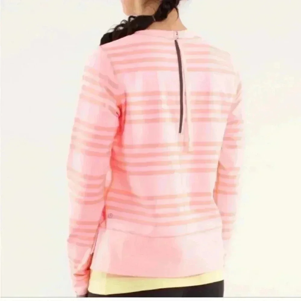 Lululemon pink strip zip top